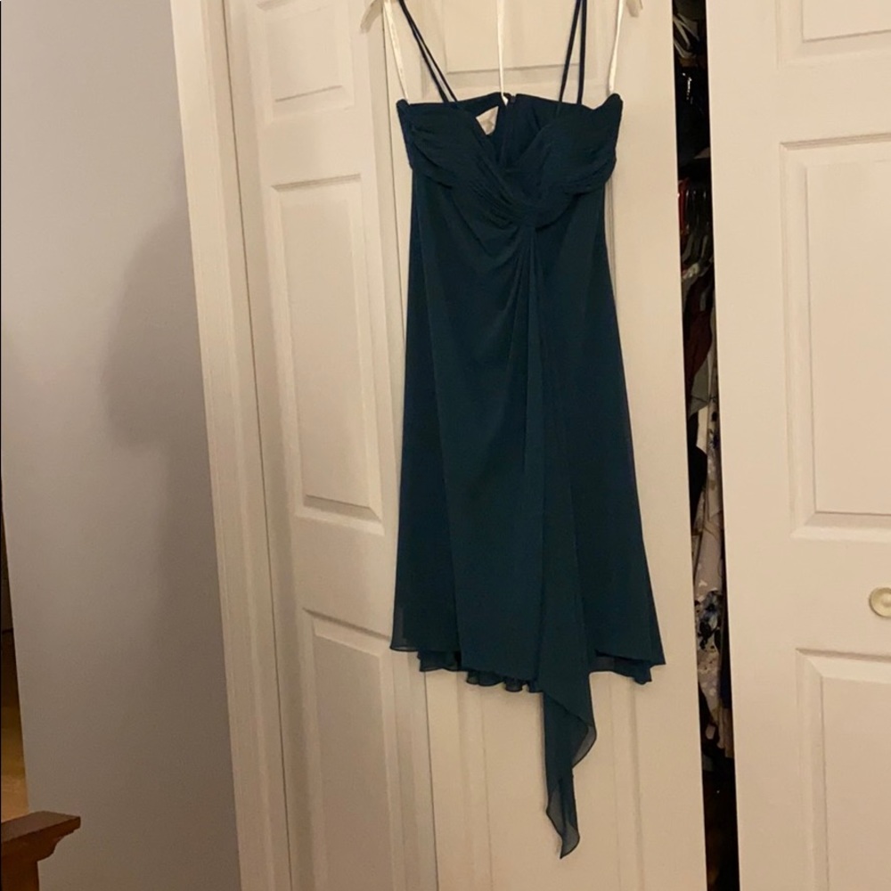 David’s Bridal Teal Chiffon Dress
